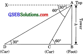 GSEB Solutions Class 10 Maths Chapter 9 Some Applications of Trigonometry Ex 9.1