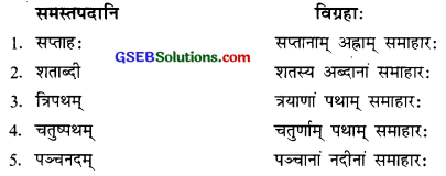 GSEB Solutions Class 9 Sanskrit अभ्यास 5 समास परिचयः