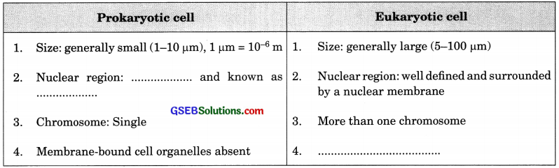 GSEB Solutions Class 9 Science Chapter 5 The Fundamental Unit of Life