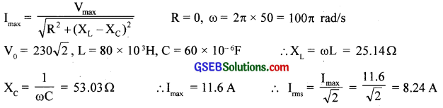 GSEB Solutions Class 12 Physics Chapter 7 Alternating Current 10