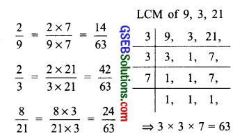 GSEB Solutions Class 7 Maths Chapter 2 Fractions and Decimals Ex 2.1 1
