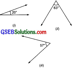 GSEB Solutions Class 7 Maths Chapter 5 Lines and Angles Ex 5.1 1