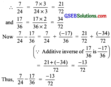 GSEB Solutions Class 7 Maths Chapter 9 Rational Numbers Ex 9.2 4