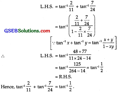 GSEB Solutions Class 12 Maths Chapter 2 Inverse Trigonometric Functions Ex 2.2 11