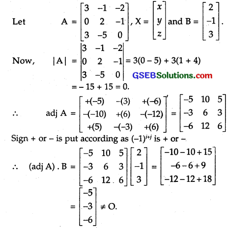 GSEB Solutions Class 12 Maths Chapter 4 Determinants Ex 4.6 1