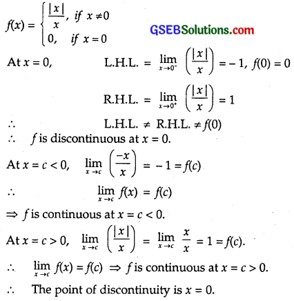 GSEB Solutions Class 12 Maths Chapter 5 Continuity and Differentiability Ex 5.1 1