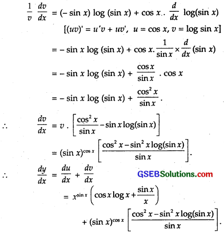 GSEB Solutions Class 12 Maths Chapter 5 Continuity and Differentiability Ex 5.5 10