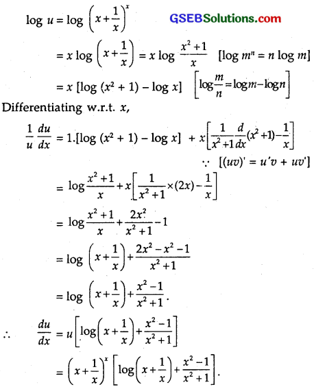 GSEB Solutions Class 12 Maths Chapter 5 Continuity and Differentiability Ex 5.5 4