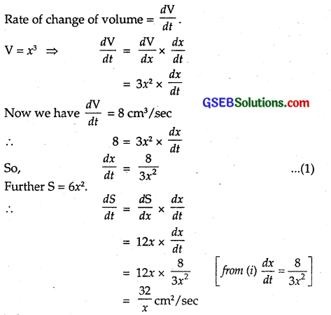 GSEB Solutions Class 12 Maths Chapter 6 Application of Derivatives Ex 6.1 1