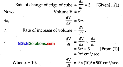 GSEB Solutions Class 12 Maths Chapter 6 Application of Derivatives Ex 6.1 3