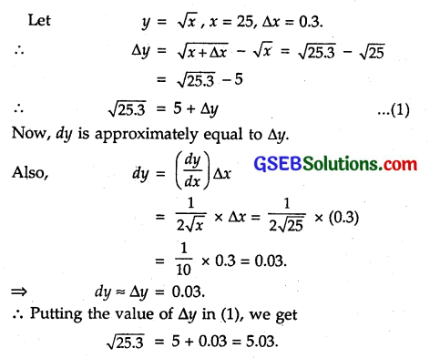 GSEB Solutions Class 12 Maths Chapter 6 Application of Derivatives Ex 6.4 1
