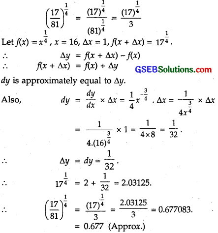 GSEB Solutions Class 12 Maths Chapter 6 Application of Derivatives Miscellaneous Exercise 1