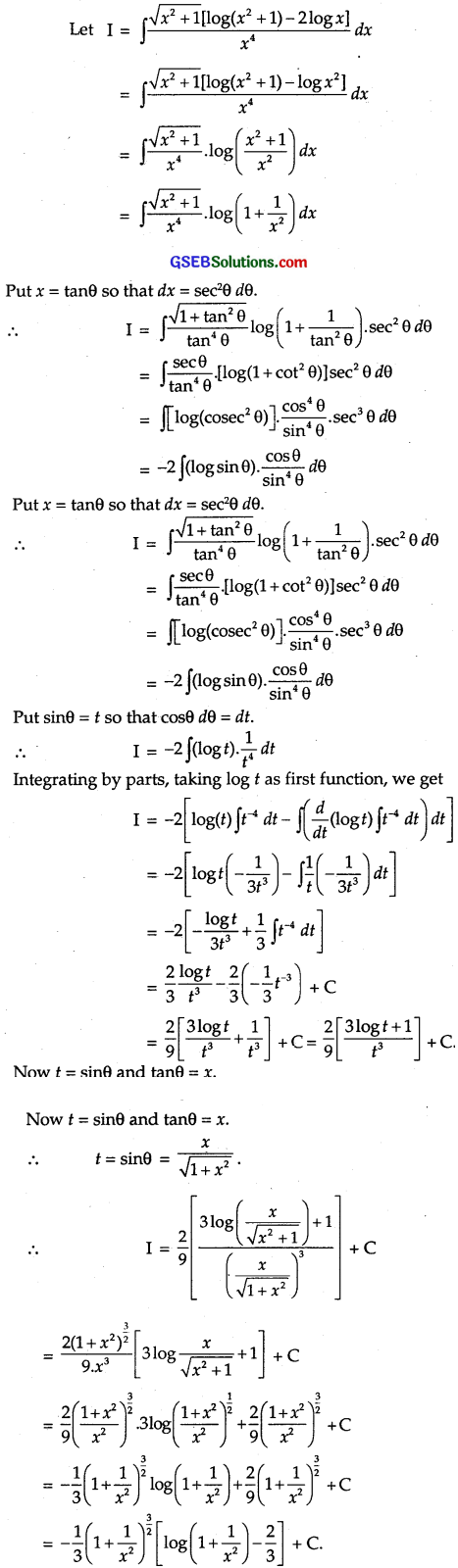 GSEB Solutions Class 12 Maths Chapter 7 Integrals Miscellaneous Exercise img 25