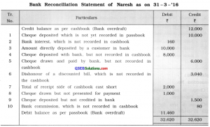 GSEB Solutions Class 11 Accounts Part 1 Chapter 11 Bank Reconciliation ...