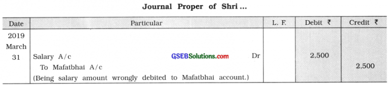 GSEB Solutions Class 11 Accounts Part 1 Chapter 8 Journal Proper – GSEB ...