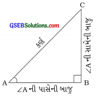 GSEB Class 10 Maths Notes Chapter 8 ત્રિકોણમિતિનો પરિચય 1