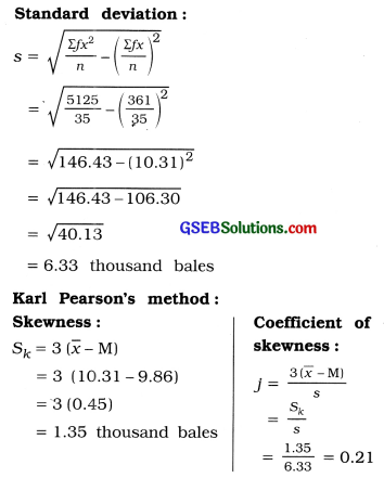 GSEB Solutions Class 11 Statistics Chapter 5 Skewness of Frequency Distribution Ex 5.1 13