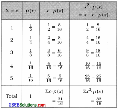 GSEB Solutions Class 12 Statistics Chapter 2 Random Variable and Discrete Probability Distribution Ex 2.1 11