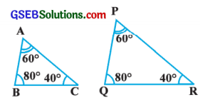 GSEB Solutions Class 10 Maths Chapter 6 ત્રિકોણ Ex 6.3 1