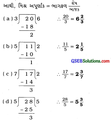 GSEB Solutions Class 6 Maths Chapter 7 અપૂર્ણાંક સંખ્યાઓ Ex 7.2 1