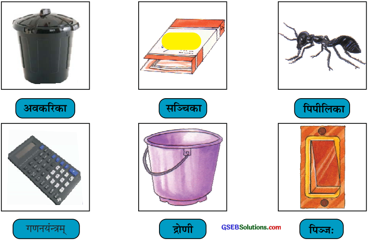GSEB Solutions Class 6 Sanskrit Chapter 1 चित्रपदानि 1 तः 4 8
