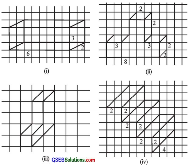 GSEB Solutions Class 7 Maths Chapter 15 ઘન આકારોનું પ્રત્યક્ષીકરણ Ex 15.2 1