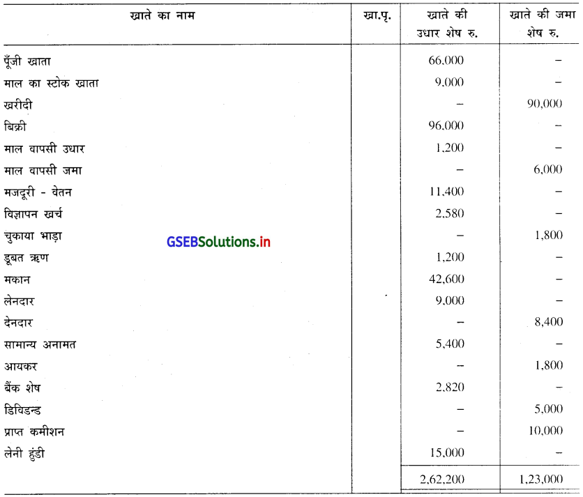 GSEB Solutions Class 11 Accounts Part 1 Chapter 10 सकल तलपट 15