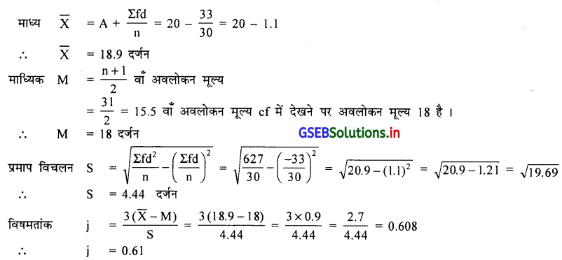 GSEB Solutions Class 11 Statistics Chapter 5 आवृत्ति वितरण की विषमता Ex 5 14