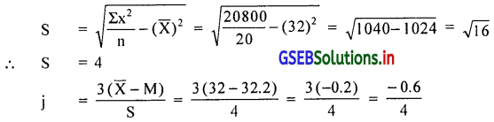 GSEB Solutions Class 11 Statistics Chapter 5 आवृत्ति वितरण की विषमता Ex 5 6