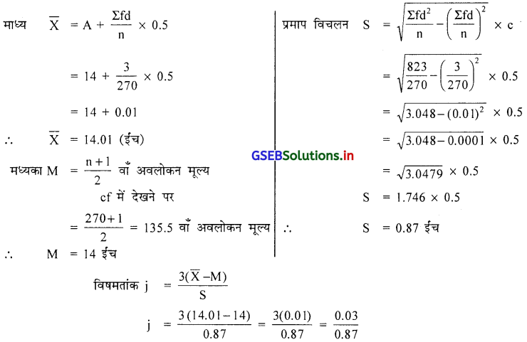 GSEB Solutions Class 11 Statistics Chapter 5 आवृत्ति वितरण की विषमता Ex 5.1 6